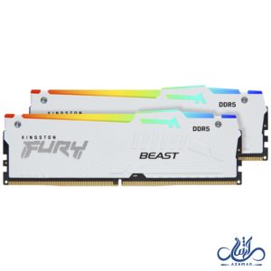 رم کامپیوتر Kingston FURY Beast RGB White DDR5 64GB(2X32GB) 5200MHz CL40